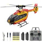 Hylukon C190 RC Helicopter, 1:30 Scale H145 Helicopter 2.4G 6CH RTF Single Propeller Aileron Free, Optical Flow Positioning, Six-axis Gyroscope Stabilization Gift for Adults and Kids (Orange)