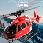 Hylukon C190 RC Helicopter, 1:30 Scale H145 Helicopter 2.4G 6CH RTF Single Propeller Aileron Free, Optical Flow Positioning, Six-axis Gyroscope Stabilization Gift for Adults and Kids (Orange)