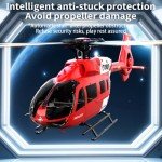 Hylukon C190 RC Helicopter, 1:30 Scale H145 Helicopter 2.4G 6CH RTF Single Propeller Aileron Free, Optical Flow Positioning, Six-axis Gyroscope Stabilization Gift for Adults and Kids (Orange)