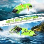 AIGIMU RC Boat with LED Lights Remote Control Boat for Lakes Pools Salt Water,Toy Boat for Kids & Adults 20+MPH, 40+ Min Running Time 2.4GHz Full Proportional Fast Speed Boat Pool Toy for Boys Green