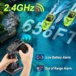 AIGIMU RC Boat with LED Lights Remote Control Boat for Lakes Pools Salt Water,Toy Boat for Kids & Adults 20+MPH, 40+ Min Running Time 2.4GHz Full Proportional Fast Speed Boat Pool Toy for Boys Green
