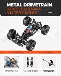 BEZGAR HB101 1:10 Scale Beginner RC Truck, 4WD High Speed 48km/h All Terrains RC Car Off Road Waterproof RC Buggy Toys for Boys Kids and Adults