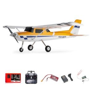 Fms Rc Planes for Beginner 1220mm Ranger Reflex V3 Yellow Remote Control Airplane 4 Channel Hobby Rc Airplanes for Adults RTF (Include Control, Battery,Charger,)