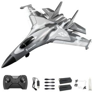 Leopmase F22 RC Airplane 3 Channel Remote Control Airplane Fighter Toy, RC Stealth Plane Ready to Fly,Stunt Flying Upside Down,Two Batteries,Toy for Beginners Adult with Xpilot Stabilization System
