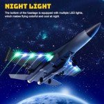 Leopmase F22 RC Airplane 3 Channel Remote Control Airplane Fighter Toy, RC Stealth Plane Ready to Fly,Stunt Flying Upside Down,Two Batteries,Toy for Beginners Adult with Xpilot Stabilization System