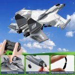 Leopmase F22 RC Airplane 3 Channel Remote Control Airplane Fighter Toy, RC Stealth Plane Ready to Fly,Stunt Flying Upside Down,Two Batteries,Toy for Beginners Adult with Xpilot Stabilization System