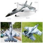 Leopmase F22 RC Airplane 3 Channel Remote Control Airplane Fighter Toy, RC Stealth Plane Ready to Fly,Stunt Flying Upside Down,Two Batteries,Toy for Beginners Adult with Xpilot Stabilization System