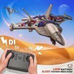 BEZGAR Drones for Kids | 2.4GHZ RC Plane, 6-axis Gyro Remote Control Airplane, RC Helicopter, 360° Flip Fighter Jet Toy, Toys for ages 8-13 with Colorful LED Navigation Lights Blue