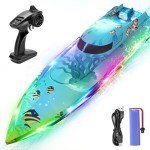 suangrc 918 RC Boat, Remote Control Boat for Adults, Water Boats with LED Light for Kids, RC Ship with Rechargeable Battery, Summer Toys for Pools and Lakes, Toy Gift for Adults Boys&Girls