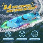 suangrc 918 RC Boat, Remote Control Boat for Adults, Water Boats with LED Light for Kids, RC Ship with Rechargeable Battery, Summer Toys for Pools and Lakes, Toy Gift for Adults Boys&Girls