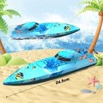 suangrc 918 RC Boat, Remote Control Boat for Adults, Water Boats with LED Light for Kids, RC Ship with Rechargeable Battery, Summer Toys for Pools and Lakes, Toy Gift for Adults Boys&Girls