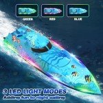 suangrc 918 RC Boat, Remote Control Boat for Adults, Water Boats with LED Light for Kids, RC Ship with Rechargeable Battery, Summer Toys for Pools and Lakes, Toy Gift for Adults Boys&Girls