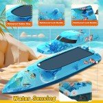 suangrc 918 RC Boat, Remote Control Boat for Adults, Water Boats with LED Light for Kids, RC Ship with Rechargeable Battery, Summer Toys for Pools and Lakes, Toy Gift for Adults Boys&Girls