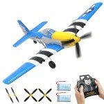 RCSHOBBY RC Plane RTF 4 Channel Remote Control Airplane with 3 Modes - Ready to Fly Upgrade P51 Mustang RC Airplane for Beginners Adult with Xpilot Stabilization System & One Key Aerobatic