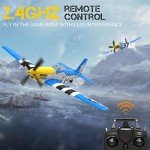 RCSHOBBY RC Plane RTF 4 Channel Remote Control Airplane with 3 Modes - Ready to Fly Upgrade P51 Mustang RC Airplane for Beginners Adult with Xpilot Stabilization System & One Key Aerobatic