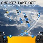 RCSHOBBY RC Plane RTF 4 Channel Remote Control Airplane with 3 Modes - Ready to Fly Upgrade P51 Mustang RC Airplane for Beginners Adult with Xpilot Stabilization System & One Key Aerobatic