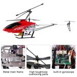 SREJNGL Large 75CM RC Helicopter Beginner Kids Toy 3.5CH Alloy LED Lights Remote Control Helicopter for Boys 8-12 Electric Remote Control Aircraft Airplane for Children Adults Gifts(2 Batteries