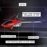 SREJNGL Large 75CM RC Helicopter Beginner Kids Toy 3.5CH Alloy LED Lights Remote Control Helicopter for Boys 8-12 Electric Remote Control Aircraft Airplane for Children Adults Gifts(2 Batteries