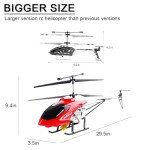 SREJNGL Large 75CM RC Helicopter Beginner Kids Toy 3.5CH Alloy LED Lights Remote Control Helicopter for Boys 8-12 Electric Remote Control Aircraft Airplane for Children Adults Gifts(2 Batteries