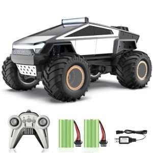 Cyber Style Truck RC Cars Metal Alloy Electroplating Truck 1:16 Dual Motor Remote Control Car 2.4 GHz -2WD All Terrain RTR Trucks Light-Light Effect 25° Angles Cyber Off - Road Wagon Ideal Gift