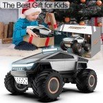 Cyber Style Truck RC Cars Metal Alloy Electroplating Truck 1:16 Dual Motor Remote Control Car 2.4 GHz -2WD All Terrain RTR Trucks Light-Light Effect 25° Angles Cyber Off - Road Wagon Ideal Gift