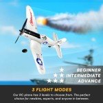 Top Race Remote Control Airplane - Ready to Fly 4 Channel RC Plane for Adults - Advanced Foam Construction - Remote Controlled War Cessna P51 Mustang Upgraded with Propeller Saver - 4.3"x15.7"x11.8"