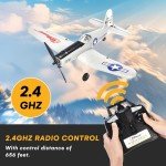 Top Race Remote Control Airplane - Ready to Fly 4 Channel RC Plane for Adults - Advanced Foam Construction - Remote Controlled War Cessna P51 Mustang Upgraded with Propeller Saver - 4.3"x15.7"x11.8"