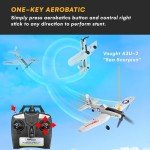 Top Race Remote Control Airplane - Ready to Fly 4 Channel RC Plane for Adults - Advanced Foam Construction - Remote Controlled War Cessna P51 Mustang Upgraded with Propeller Saver - 4.3"x15.7"x11.8"