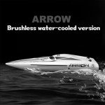 captainrc 50+KPH High Speed Brushless RC Boat 25 Inch Large Size Hull 2.4GHz RC Boat for Pools, Lakes and Rivers with 2 Batteries, LED Light, Low Battery Alarm (White)