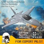 VOLANTEXRC 4CH RC Plane 2.4GHz Jet F-16 Fighting Falcon RC Airplane Fighter Ready to Fly with Xpilot Stabilizer System, One Key Aerobatic Perfect for Adults （Gray）