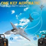 VOLANTEXRC 4CH RC Plane 2.4GHz Jet F-16 Fighting Falcon RC Airplane Fighter Ready to Fly with Xpilot Stabilizer System, One Key Aerobatic Perfect for Adults （Gray）
