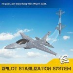 VOLANTEXRC 4CH RC Plane 2.4GHz Jet F-16 Fighting Falcon RC Airplane Fighter Ready to Fly with Xpilot Stabilizer System, One Key Aerobatic Perfect for Adults （Gray）