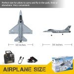 VOLANTEXRC 4CH RC Plane 2.4GHz Jet F-16 Fighting Falcon RC Airplane Fighter Ready to Fly with Xpilot Stabilizer System, One Key Aerobatic Perfect for Adults （Gray）