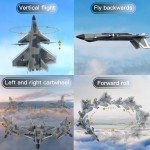 RC Plane for Adults Beginners with Brushless Motor/Gyro Stabilizer/Vertical Flight, 6 Channel Remote Control Airplane Easy to Use RC Glider Stunt Fight Jet with LED Lights and Rechargeable Batteries