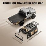 SVERTIBO 1/12 Scale RC Crawler, MN-82S LC79 RTR RC Truck 4x4 Off Road Vehicles 2.4GHz RC Rock Crawler Car with LED Lights, 7.4V 1200mAh Battery for Adults Hobby Toys (Black)