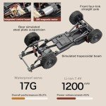 SVERTIBO 1/12 Scale RC Crawler, MN-82S LC79 RTR RC Truck 4x4 Off Road Vehicles 2.4GHz RC Rock Crawler Car with LED Lights, 7.4V 1200mAh Battery for Adults Hobby Toys (Black)