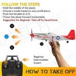 Leopmase P51D RC Plane, 4CH RC Airplane with High Speed Engine, Remote Control Airplane with Xpilot Stabilization System & Aerobatic, Remote Control Plane Best Gift for Kids