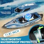 Podleer RC Boat for Adults-Remote Control Boat for Lakes-High Speed 25+ KPH-Toys for Ages 8-13 (Blue)