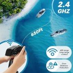 Podleer RC Boat for Adults-Remote Control Boat for Lakes-High Speed 25+ KPH-Toys for Ages 8-13 (Blue)