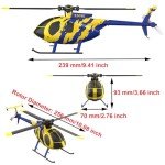 Zeyoking C184 MD500 100 Size Gyro Stabilized RC Helicopter, Remote Control Helicopter for Adult Beginner, 2.4G 4CH Altitur Control RC Aircraft (RTF Version)