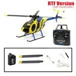 Zeyoking C184 MD500 100 Size Gyro Stabilized RC Helicopter, Remote Control Helicopter for Adult Beginner, 2.4G 4CH Altitur Control RC Aircraft (RTF Version)