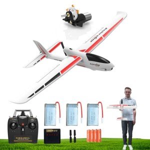 VOLANTEXRC New Version RC Plane,Remote Control Airplane for Adults,4-Channel RC Plane with Durable Foam Construction,3 Flight Modes,One-Key Stunts,Comprehensive Accessories Kit,23.6*18.1 inches,White