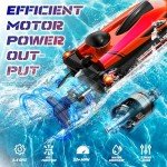 Levhorzn 2.4GHz Remote Control Boat, 22+ MPH RC Jet Boats, for Adults Kids Enthusiasts, Fast Speed Racing Boat for Lake, River, Pool (Red)