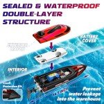 Levhorzn 2.4GHz Remote Control Boat, 22+ MPH RC Jet Boats, for Adults Kids Enthusiasts, Fast Speed Racing Boat for Lake, River, Pool (Red)