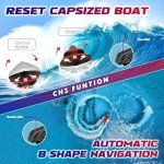 Levhorzn 2.4GHz Remote Control Boat, 22+ MPH RC Jet Boats, for Adults Kids Enthusiasts, Fast Speed Racing Boat for Lake, River, Pool (Red)