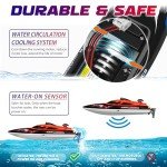 Levhorzn 2.4GHz Remote Control Boat, 22+ MPH RC Jet Boats, for Adults Kids Enthusiasts, Fast Speed Racing Boat for Lake, River, Pool (Red)