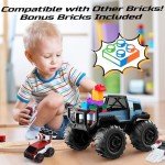 DEERC Amphibious Remote Control Car Monster Truck Toys Waterproof RC Stunt Cars for Boys 8-12 Toys W/Blocks & 360°Spin, 4WD All-Terrain Off-Road Pickup RC Truck 2.4Ghz 60+ Min Playtime Pool Toy Gift