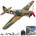 VOLANTEXRC RC Plane, 4 Channel Remote Control Airplane Fighter P40 with Aileron, 6-Axis Gyro, Aerobatics for Adults, Boys, Kids