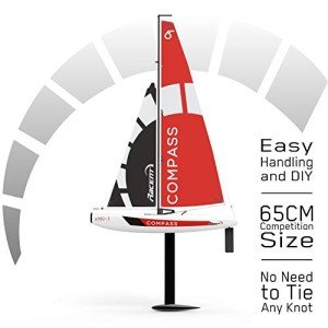 VOLANTEXRC Remote Control Sailing Boat RC Sailboat Compass 650mm 2.4Ghz 2-Channel Ready to Run(RTR) RG65 Class Competition RC Boat RTR for Beginners, Adults (791-1)