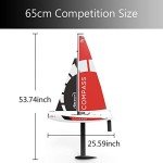 VOLANTEXRC Remote Control Sailing Boat RC Sailboat Compass 650mm 2.4Ghz 2-Channel Ready to Run(RTR) RG65 Class Competition RC Boat RTR for Beginners, Adults (791-1)